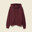 Sweat &agrave; capuche manches longues bordeaux femme