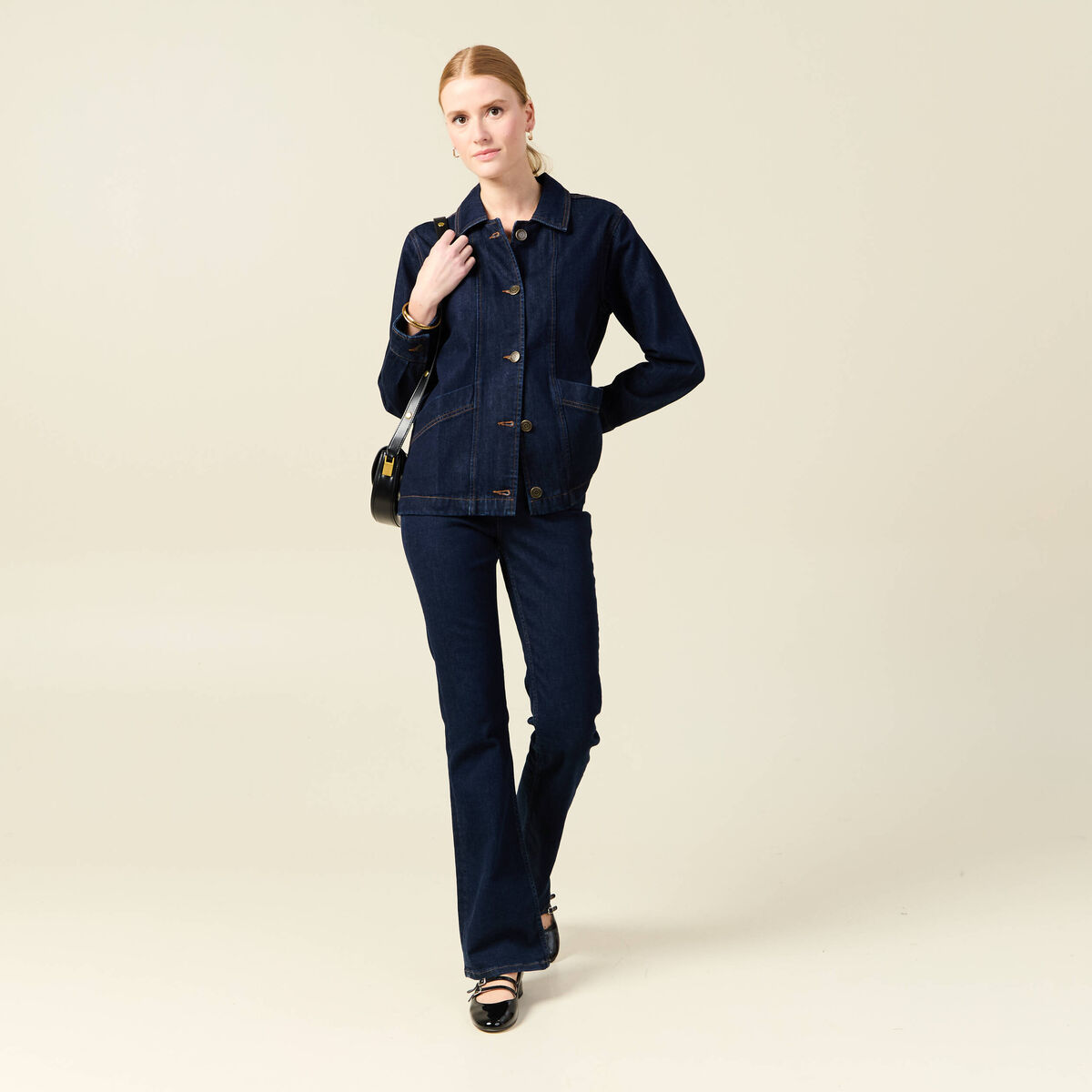 Blouson surchemise en jean denim brut femme