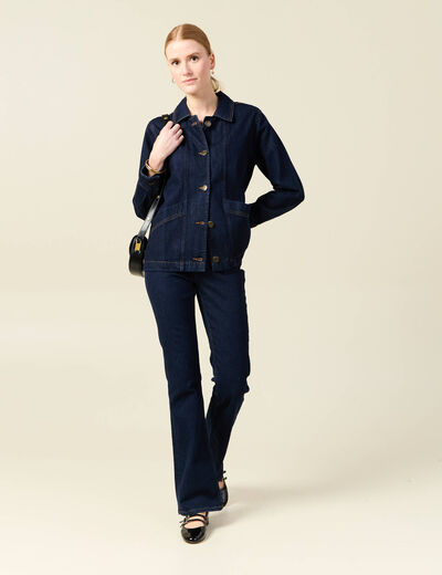 Blouson surchemise en jean denim brut femme
