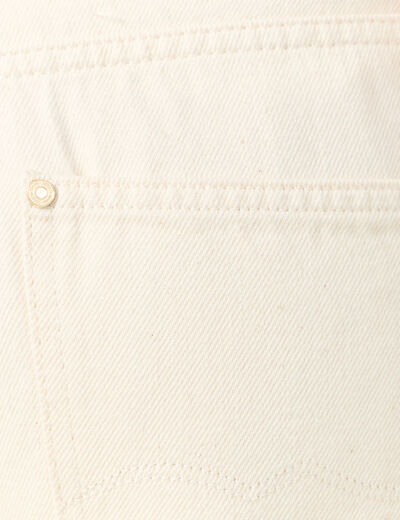 Jeans large taille haute denim blanc femme