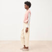Pantalon barrel taille haute velours ivoire femme