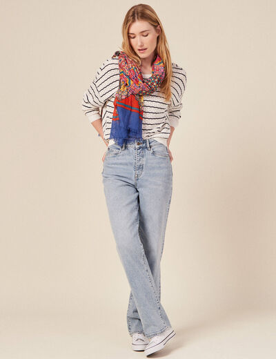 Pull manches longues ecru femme