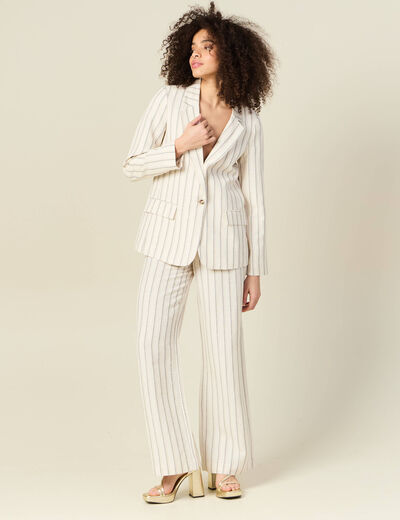 Veste blazer manches longues blanc femme