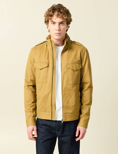 Veste col montant manches longues camel homme