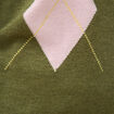 Pull col v manches longues vert femme