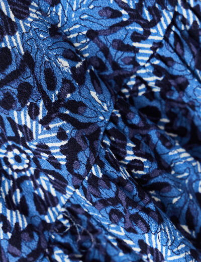 Jupe longue évasée fluide bleu femme