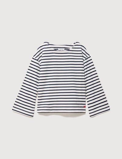 Marini&egrave;re manches longues broderie ecru femme