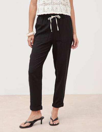 Pantalon taille standard noir femme
