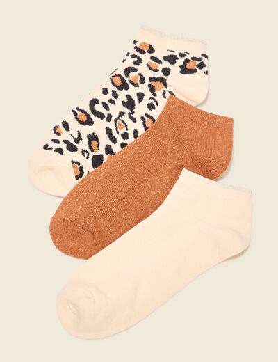 Lot 3 paires chaussettes marron cognac femme