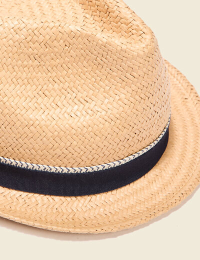 Chapeau trilby tressé sable homme