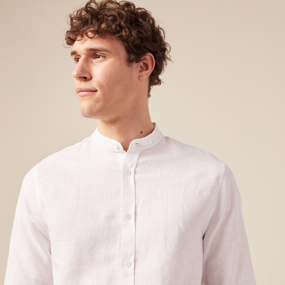 Chemise manches longues blanc homme