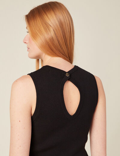 Pull débardeur éco-responsable noir femme