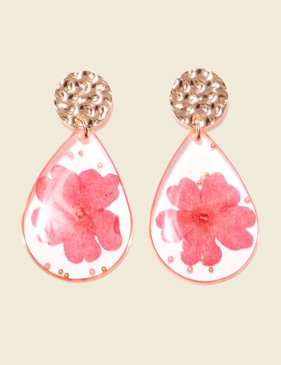 Boucles d'oreilles pendantes rouge femme