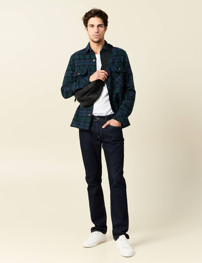 Chemise manches longues bleu marine homme