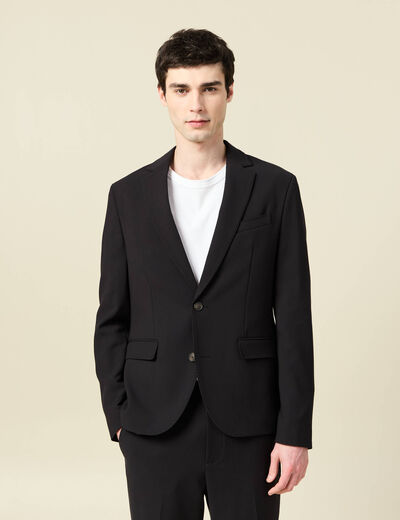 Blazer manches longues col tailleur noir homme