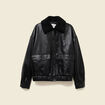 Veste oversize manches longues doubl&eacute;e noir femme