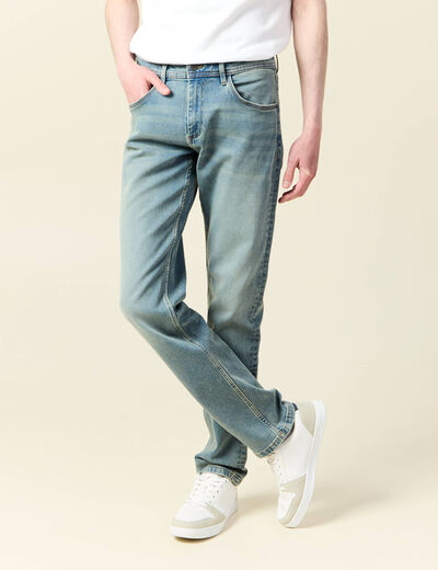 Jeans straight longueur 34 denim denim dirty homme