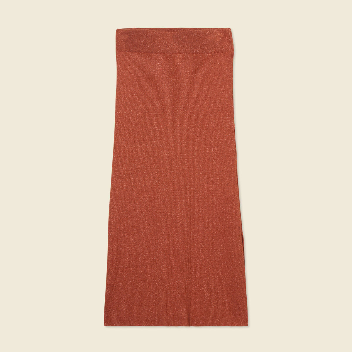 Jupe longue ajustée en tricot orange foncé femme