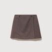 Mini-jupe droite courte marron femme