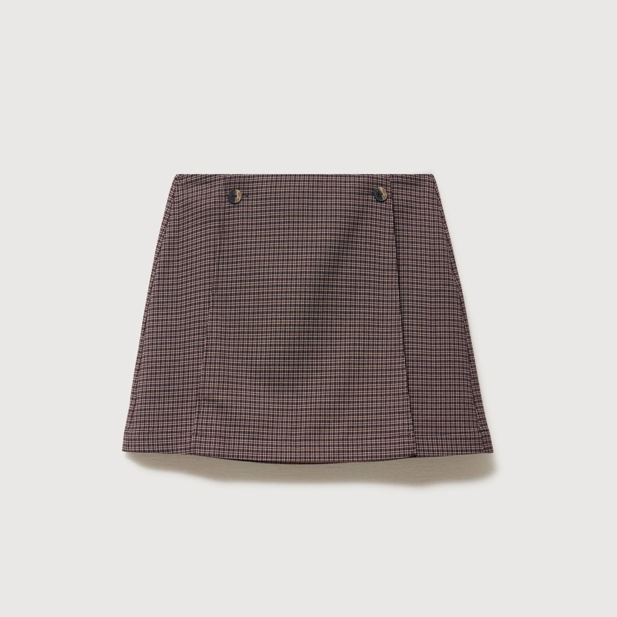 Mini-jupe droite courte marron femme