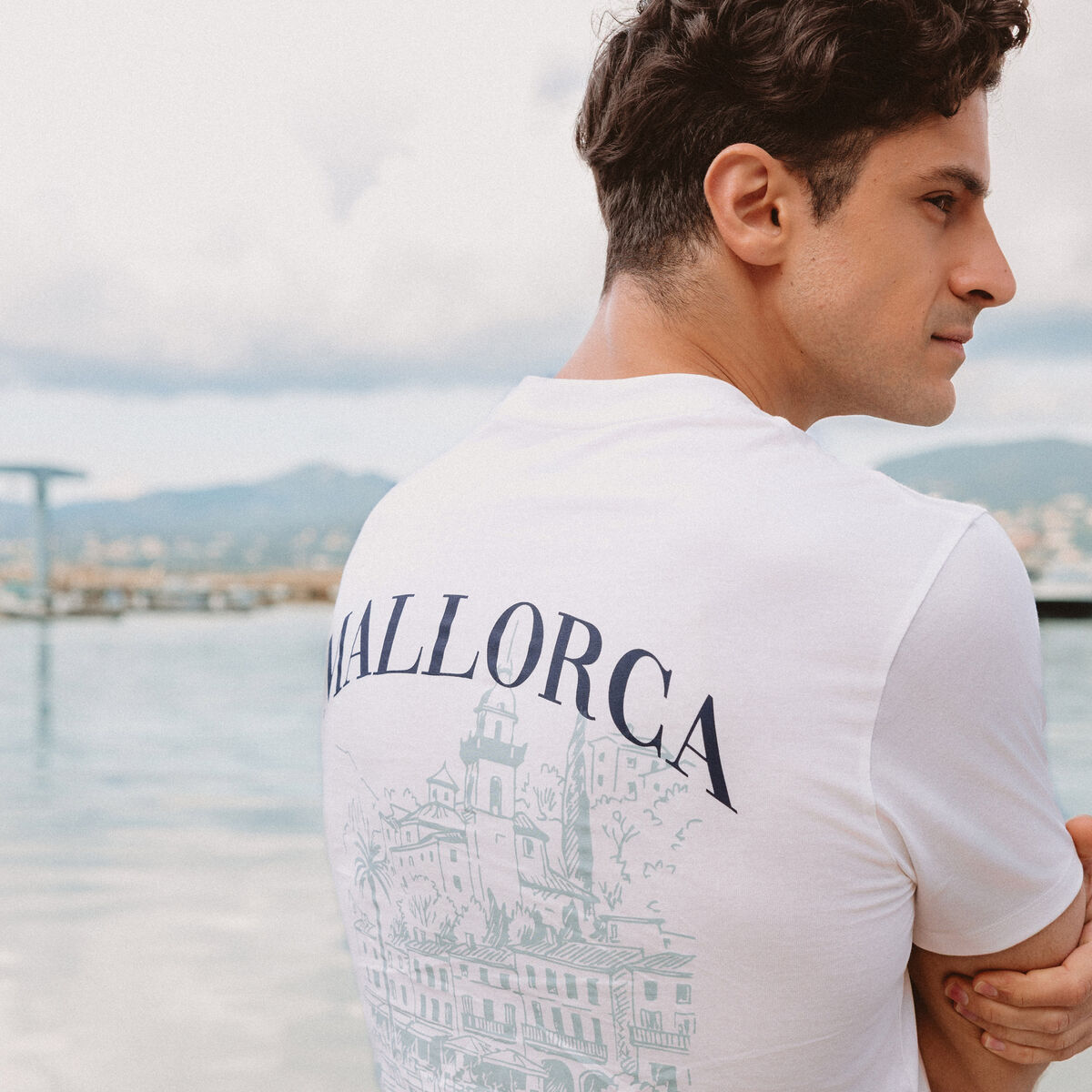 T-shirt en coton ecru homme