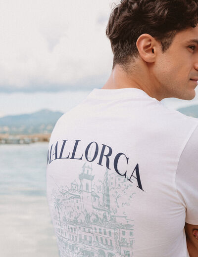 T-shirt en coton ecru homme