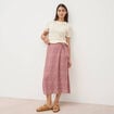 Jupe fluide rose framboise femme