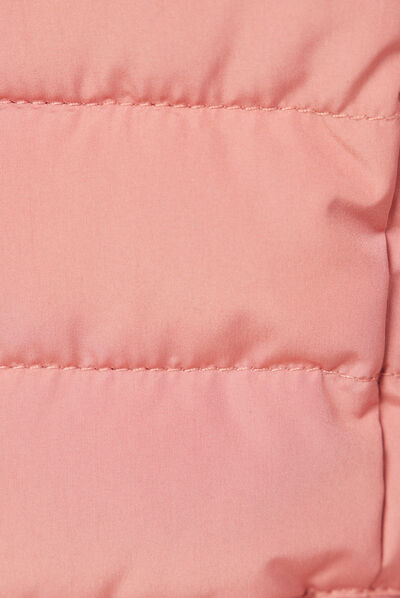 Doudoune droite à capuche rose femme