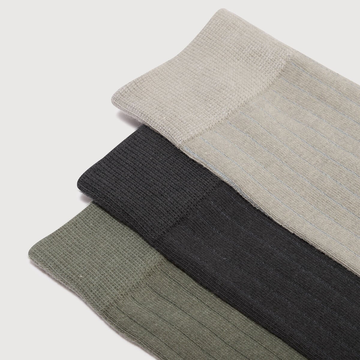 Lot de 5 paires chaussettes hautes vert kaki homme