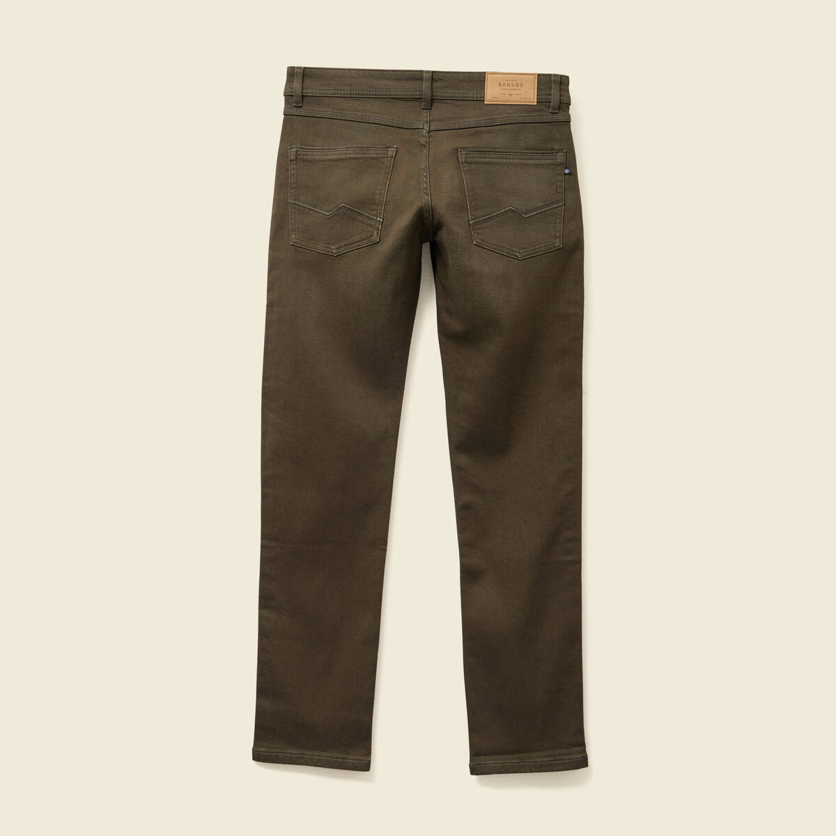 Jeans straight longueur 32 denim taupe homme