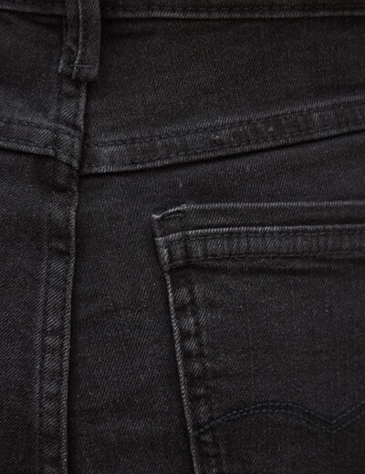 Jeans slim taille haute denim noir femme