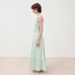Jupe longue &eacute;vas&eacute;e en coton doubl&eacute;e vert pastel femme