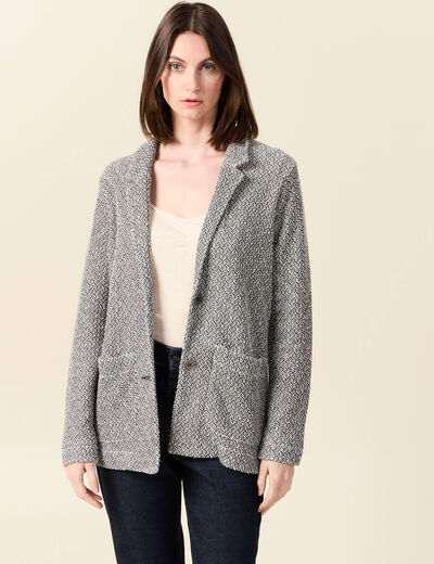 Gilet manches 3/4 ecru femme