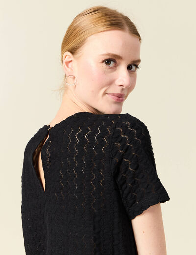 T-shirt manches courtes noir femme