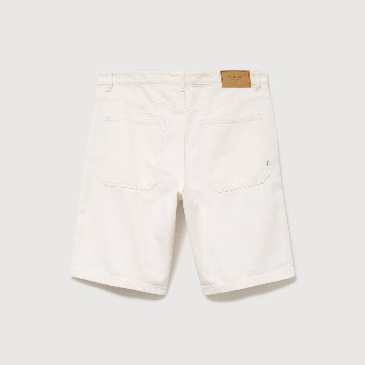 Bermuda en jean coton denim blanc homme