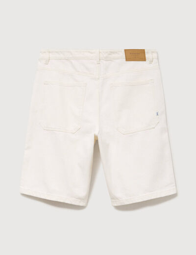 Bermuda en jean coton denim blanc homme