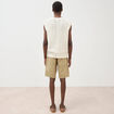 Pull sans manches col rond en coton ecru homme