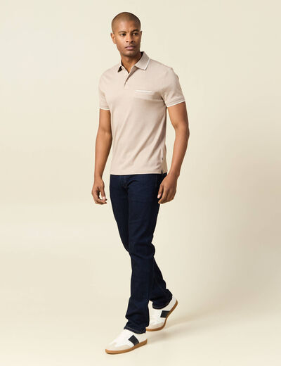Polo manches courtes taupe homme