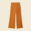 Pantalon large fluide marron femme
