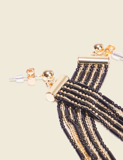 Boucles d'oreilles pendantes noir femme