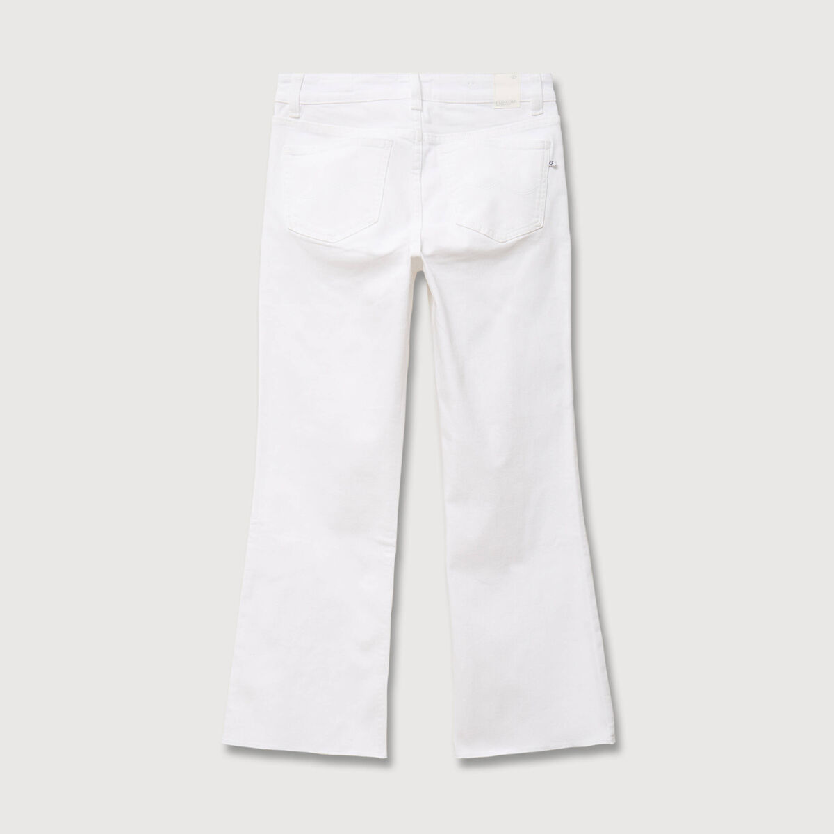 Jeans bootcut cropped taille bascul&eacute;e denim blanc femme