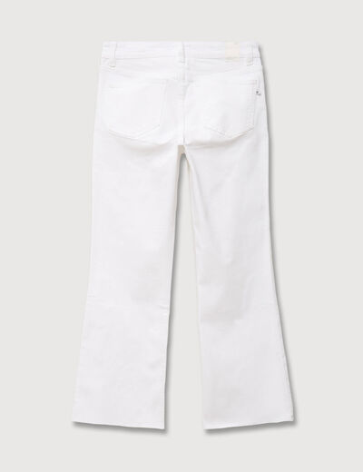 Jeans bootcut cropped taille bascul&eacute;e denim blanc femme