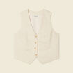 Gilet ajust&eacute; sans manches doubl&eacute; sable femme