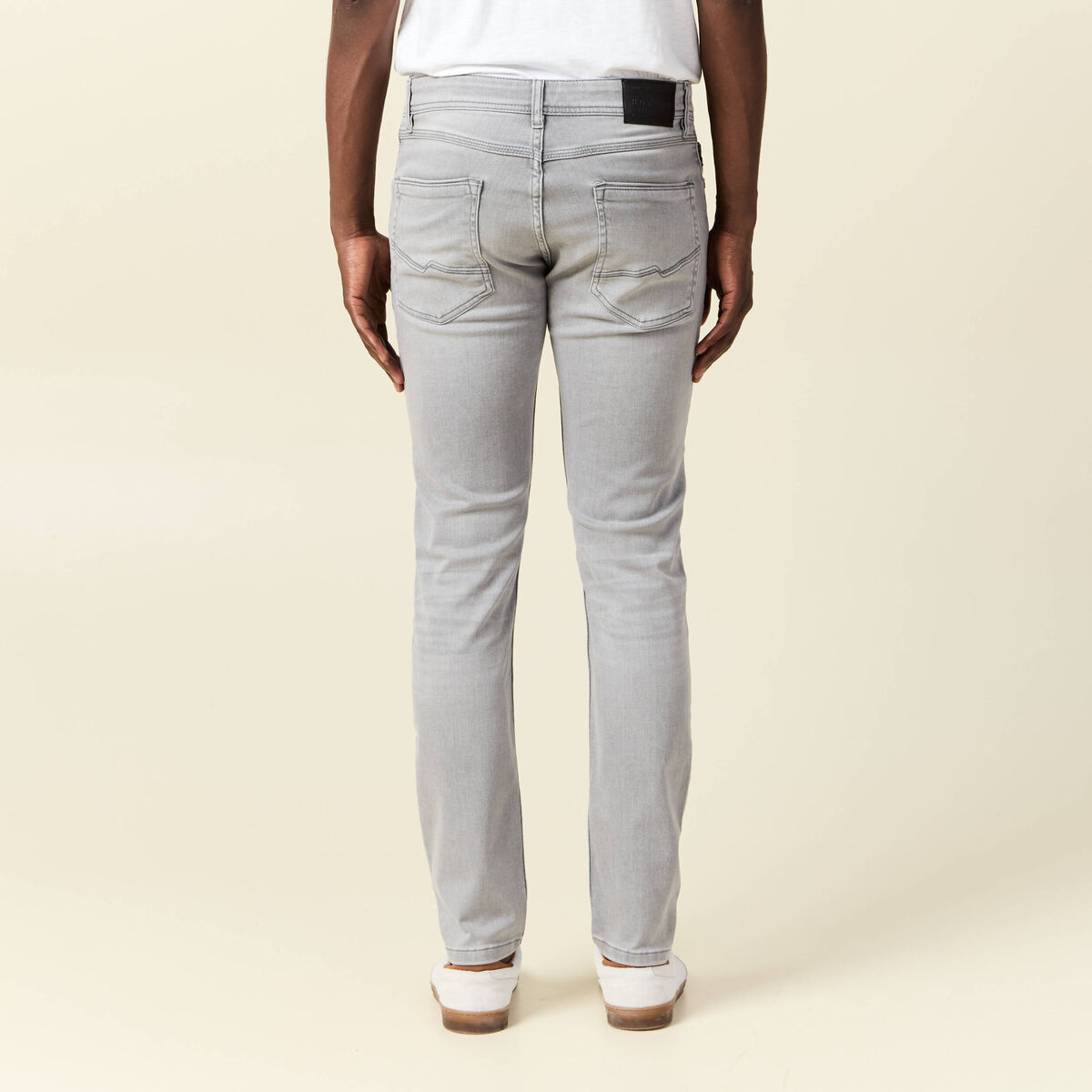 Jeans slim 5 poches denim snow gris homme