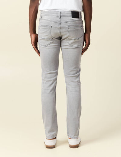 Jeans slim 5 poches denim snow gris homme