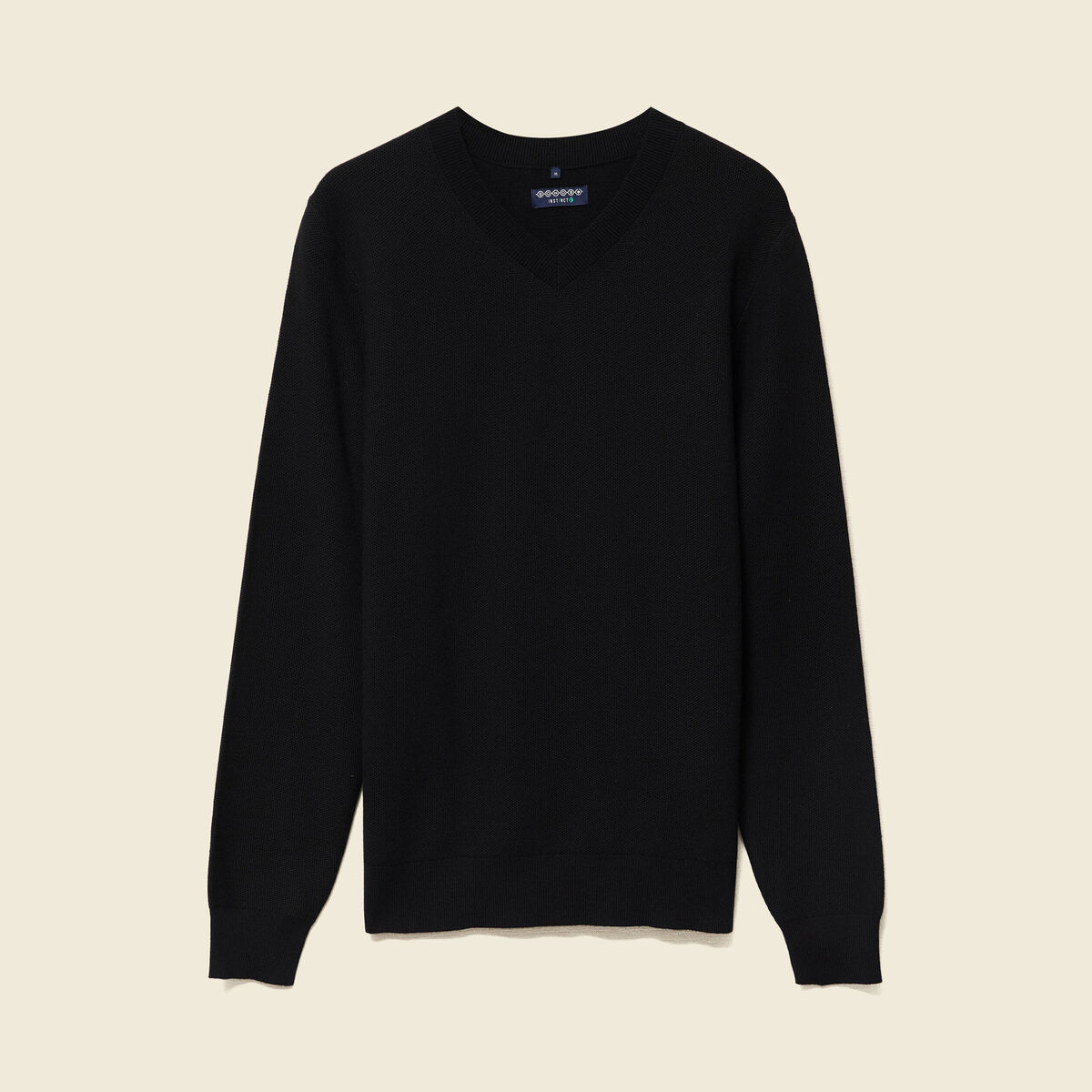 Pull col V noir homme