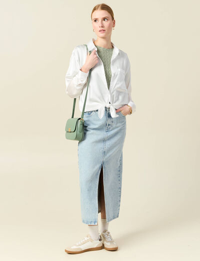 T-shirt manches courtes vert olive femme