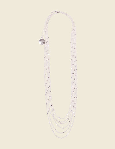 Collier multichaînes couleur argent femme