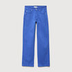 Pantalon straight taille haute bleu electrique femme