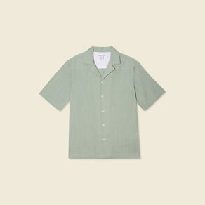 Chemise manches courtes vert olive homme